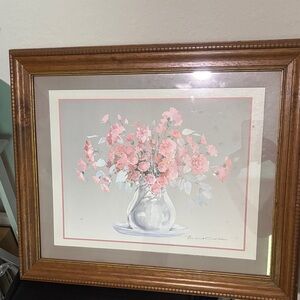Mary Kay Floral Wall Art with Pink and Gray Tones